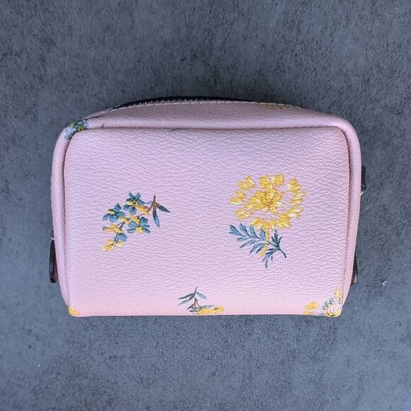 Coach Boxy Dandelion Floral Print Pink Cosmetic Case - Picture 3 of 8